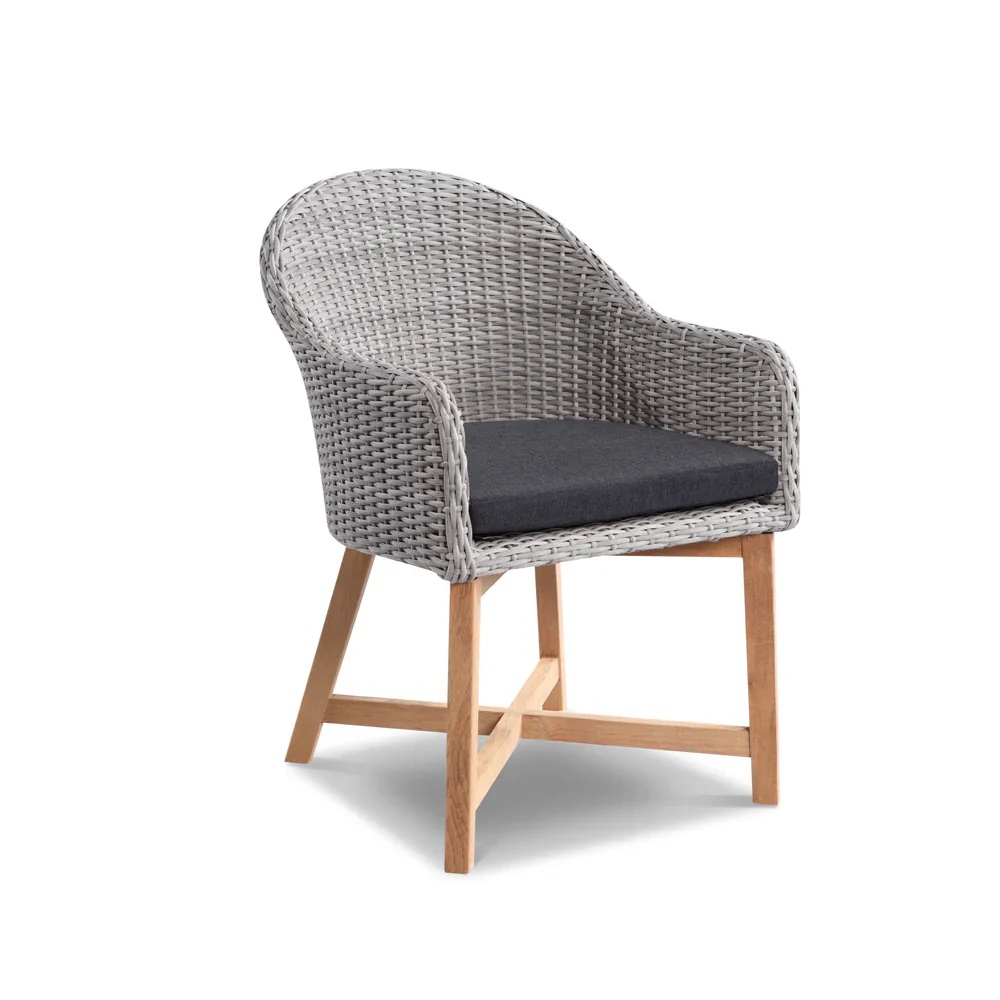 "Coastal" Resort Style Outdoor Wicker Dining Chair, Brushed Grey (RRP $699) - Image 2