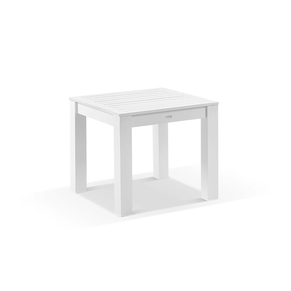 "Hawaii" Aluminium Outdoor Resort Hamptons Style Square Dining Table White, L90cm x W90cm x H76cm (RRP $999)