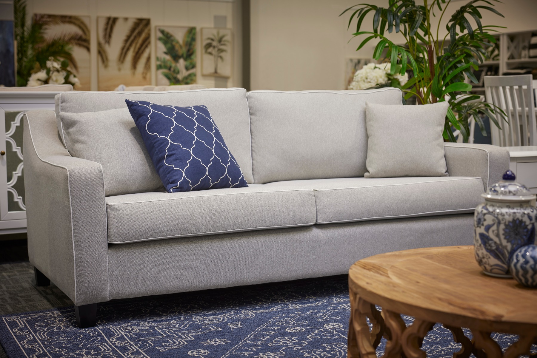 "Amalfi" Australian Made Hamptons Style 2.5 Seater Lounge, 180cm x 93cm x 80cmH, 5 Colours (RRP $2299)