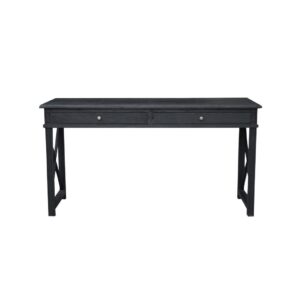 "Noosa" Hamptons Style Solid Timber Desk Black, 150cmW x 55cmD x 78cmH (RRP $1699)