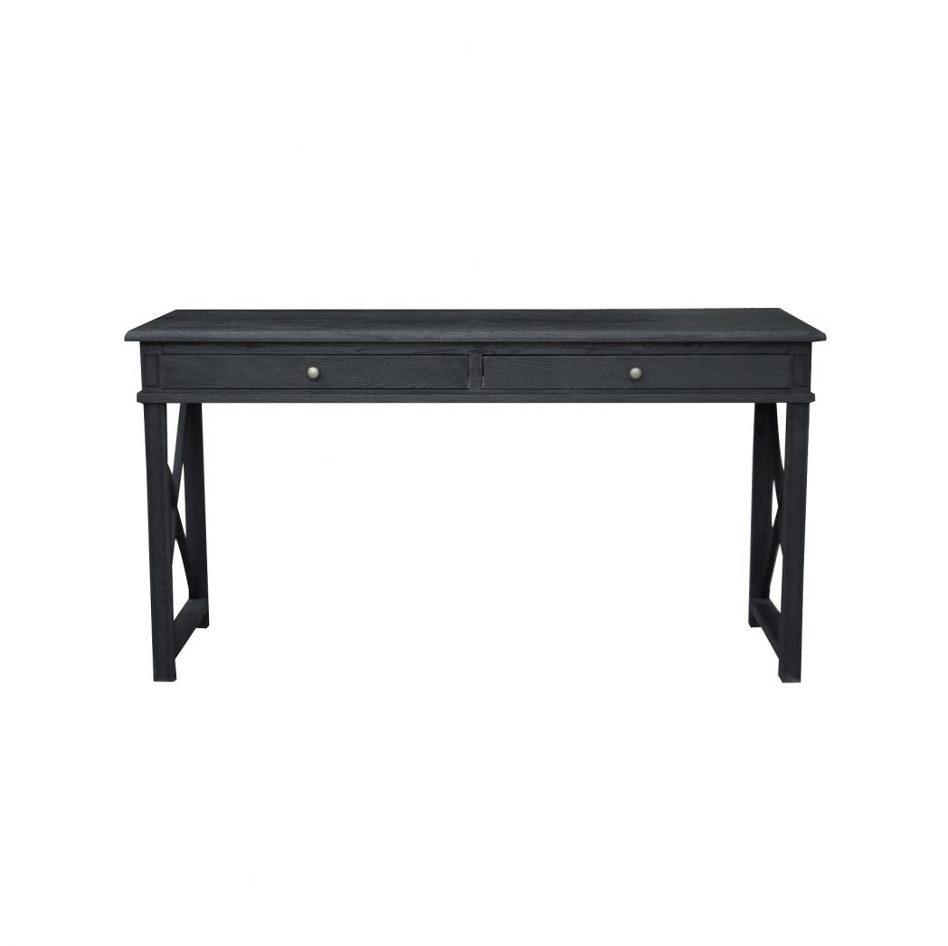 "Noosa" Hamptons Style Solid Timber Desk Black, 150cmW x 55cmD x 78cmH (RRP $1699)