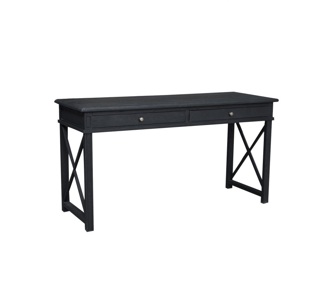 "Noosa" Hamptons Style Solid Timber Desk Black, 150cmW x 55cmD x 78cmH (RRP $1699) - Image 2