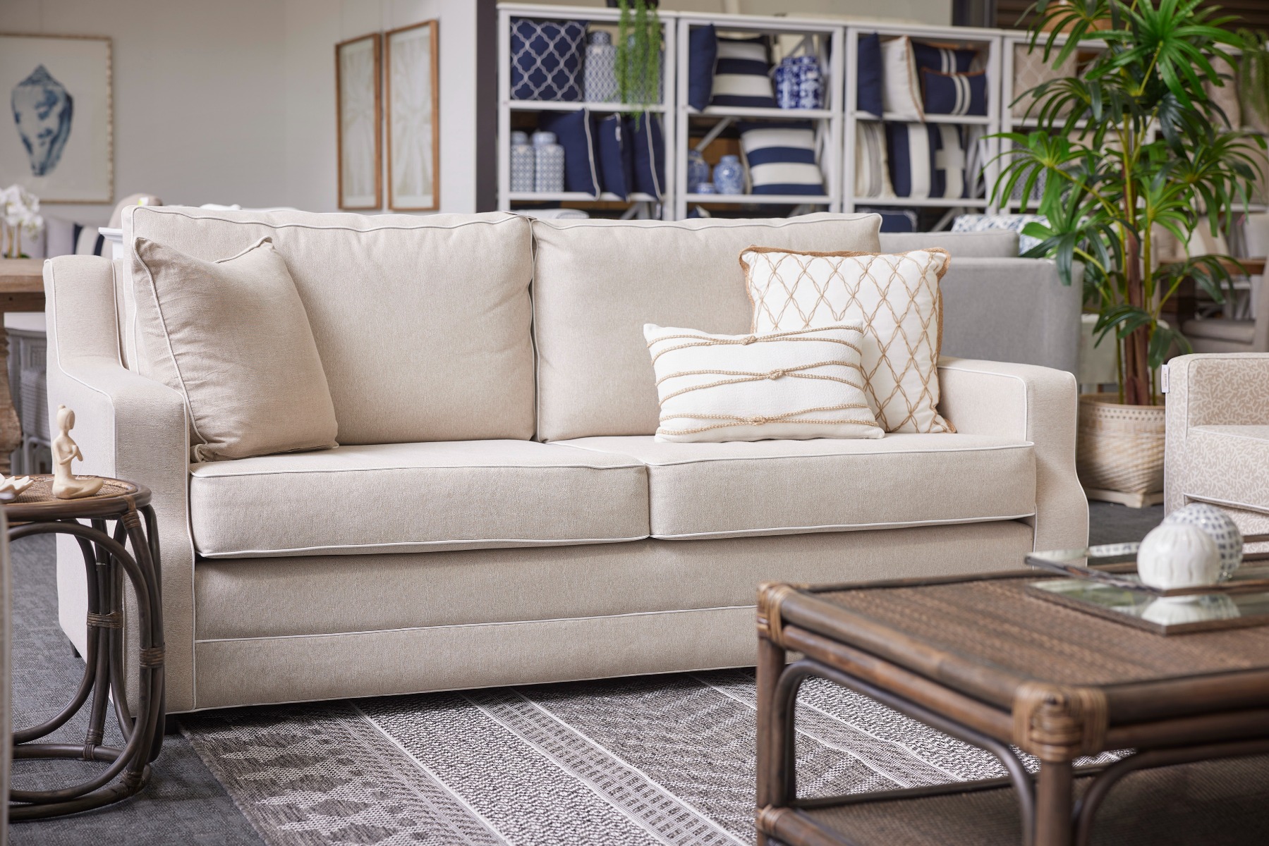 SPRING SALE!! "Bronte" Australian Made Hamptons Style 5 Seater Lounge, 320cm x 95cm x 95cmH (RRP $3999)