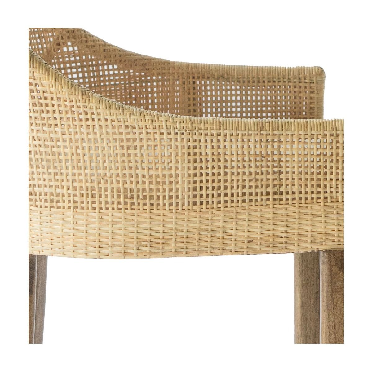 "Hervey Bay" Resort Style Rattan Kitchen Counter Barstool Natural, Timber Legs (RRP $499) - Image 2