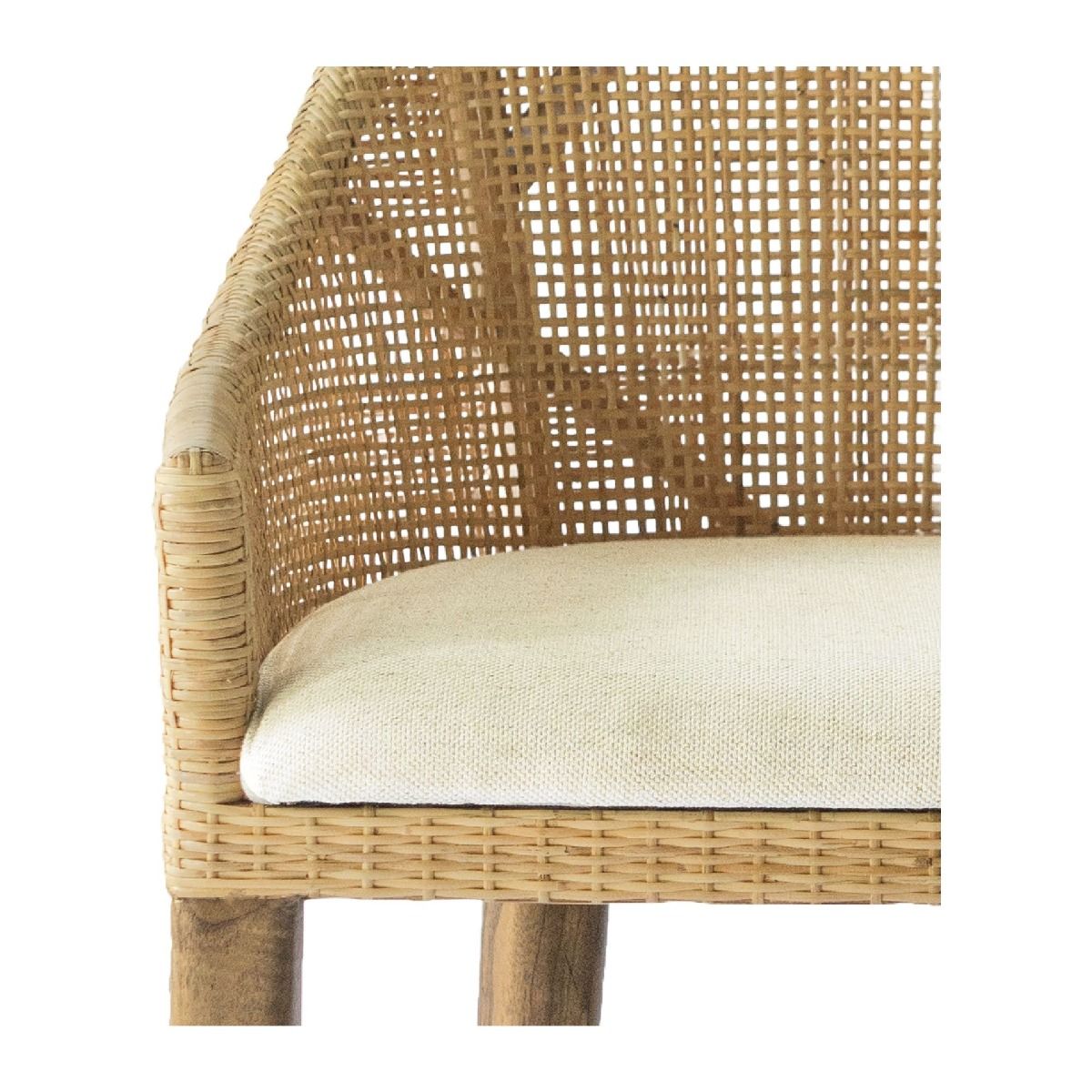 "Hervey Bay" Resort Style Rattan Kitchen Counter Barstool Natural, Timber Legs (RRP $499) - Image 3