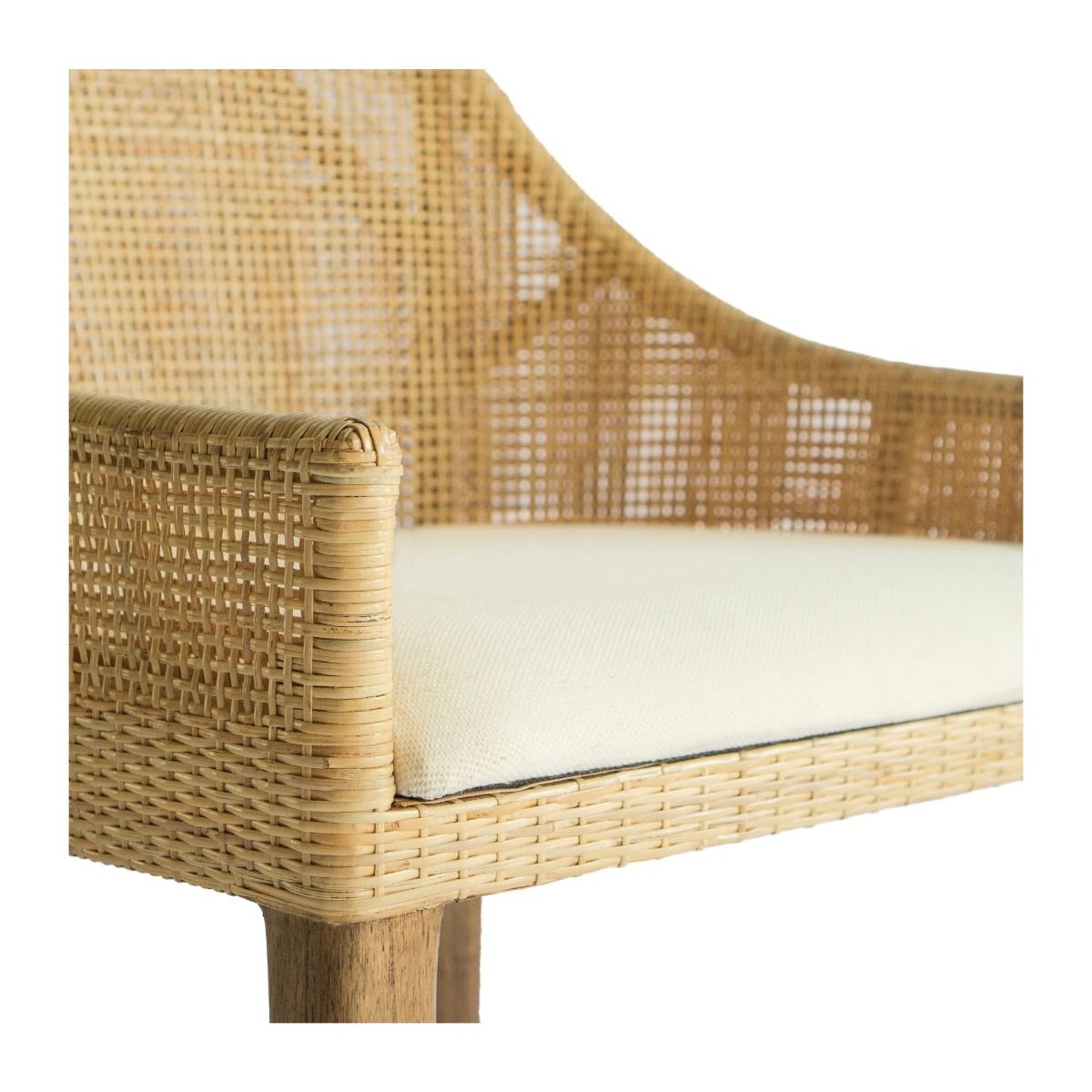 "Hervey Bay" Resort Style Rattan Kitchen Counter Barstool Natural, Timber Legs (RRP $499) - Image 4