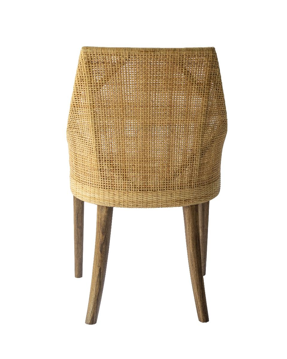 "Hervey Bay" Resort Style Rattan Dining Chair Natural, Timber Legs (RRP $449) - Image 4