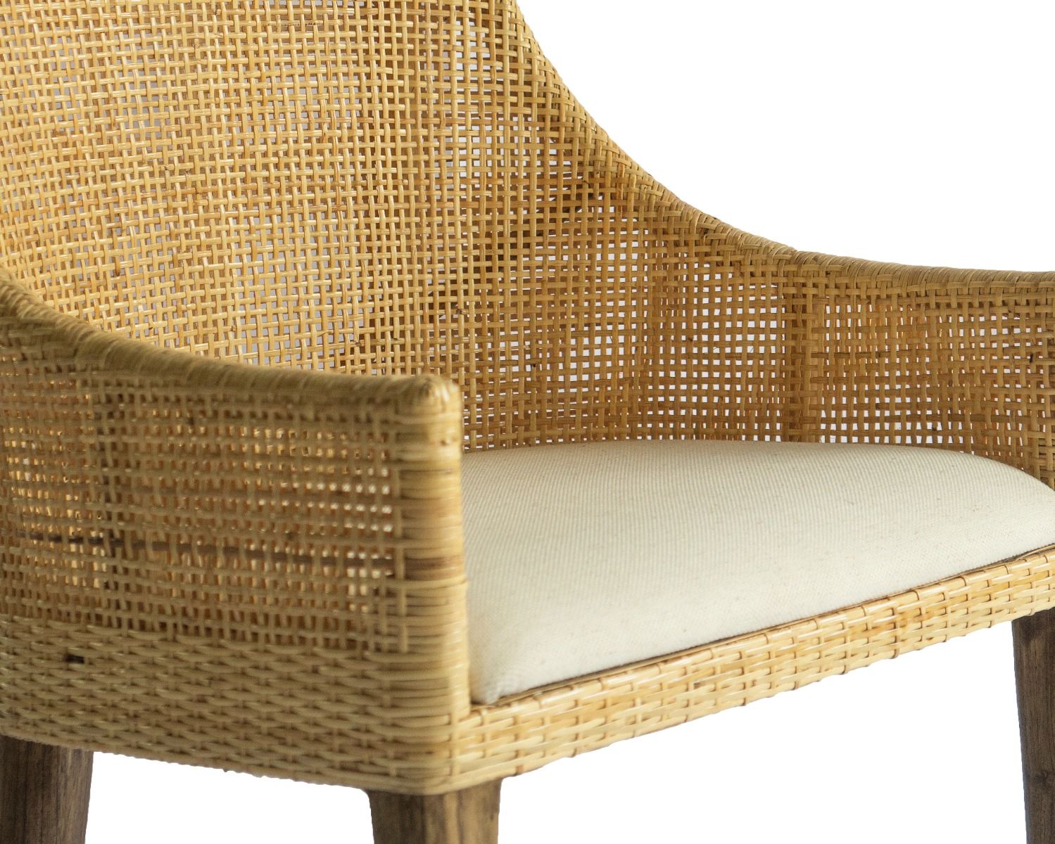 "Hervey Bay" Resort Style Rattan Dining Chair Natural, Timber Legs (RRP $449) - Image 6