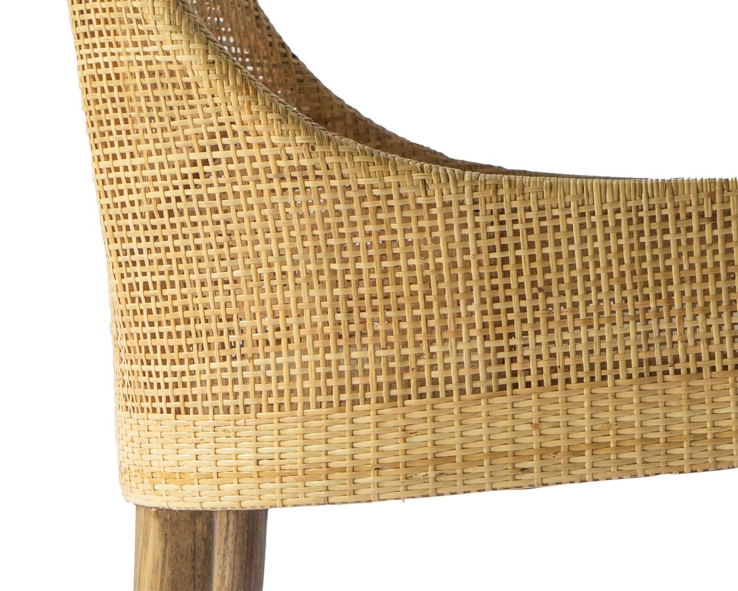 "Hervey Bay" Resort Style Rattan Dining Chair Natural, Timber Legs (RRP $449) - Image 7