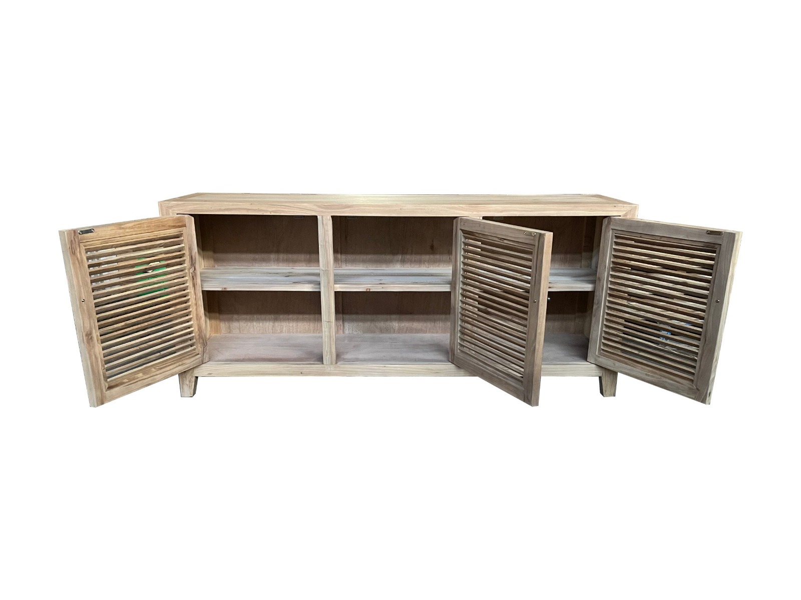 NEW YEAR SALE!! "Byron" Recycled Elm 3 Louvre Door Tall TV Entertainment Unit, 160cm x 40cm x 70cm (RRP $1999) - Image 3
