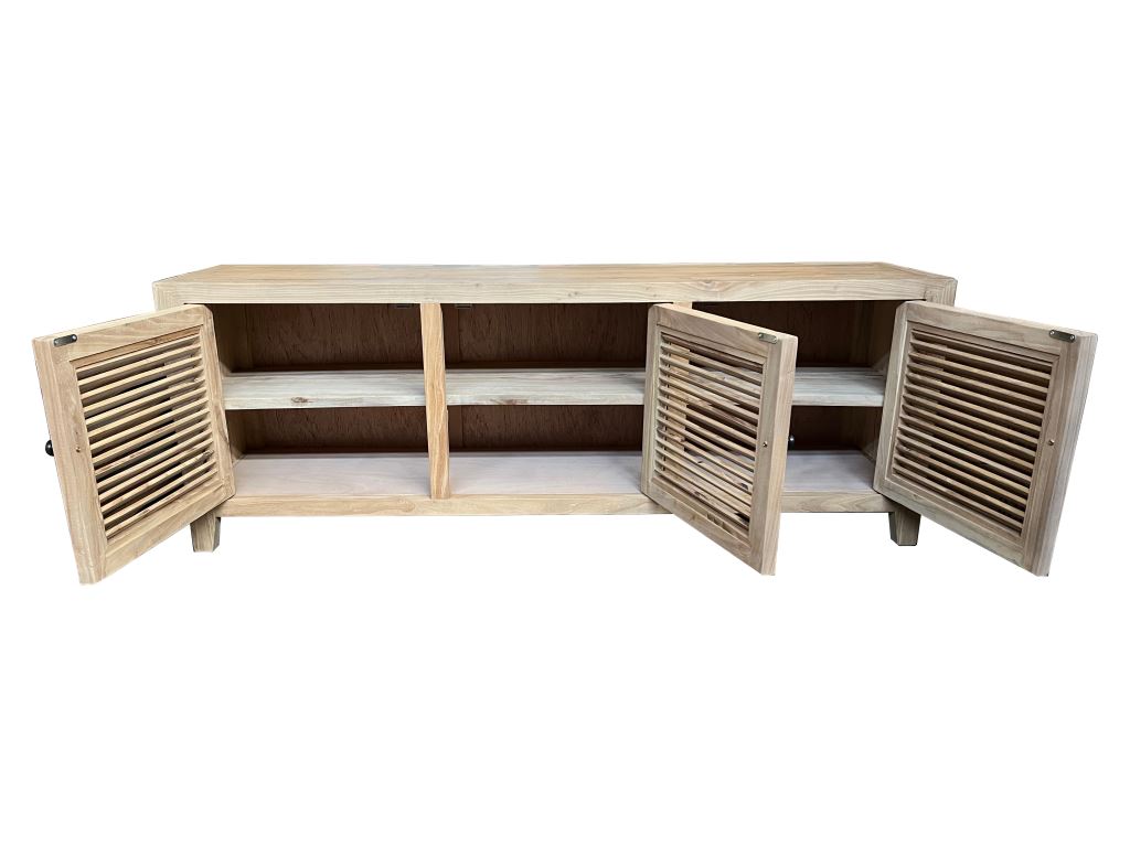 "Byron" Coastal Style 3 Door Entertainment TV Unit Recycled Elm, 160cm x 40cm x 58cmH (RRP $1799) - Image 2