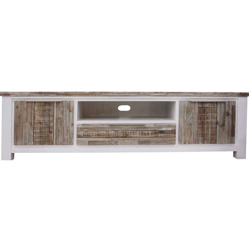 "Coastal" Coastal Style TV Entertainment Unit Acacia Hardwod Timber, 210cm x 45cm x 60cmH (RRP $1799)
