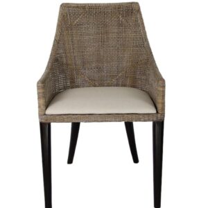 wp-image-tigress-45842.jpg "Hervey Bay" Resort Style Rattan Dining Chair Greywash, Black Timber Legs (RRP $449)