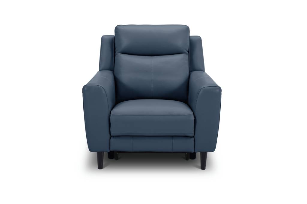 "Newport" Superior Comfort Premium Quality Leather Electric Recliner, Marine Blue W99 x D97 x H102 CM (RRP $2199)