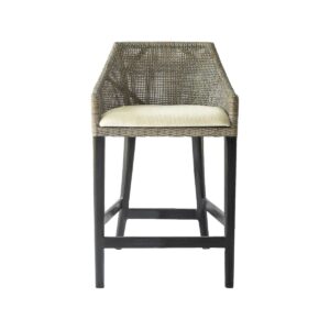 wp-image-tigress-45860.jpg "Hervey Bay" Resort Style Rattan Kitchen Counter Barstool Greywash, Black Timber Legs (RRP $499)