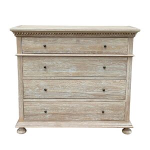 wp-image-tigress-45881.jpg "South Hampton" Hamptons Style Solid Oak Timber 4 Drawer Tallboy, Whitewashed Oak 125cmW x 50cmD x 110cmH (RRP $2799)