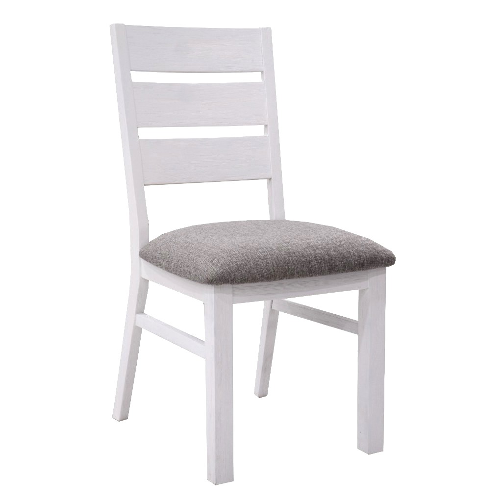 "Coastal" Hamptons Style Dining Table Package 190x100cm, Chairs with Grey Fabric Cushioned Seat, Vivid White (RRP $3499) - Image 2