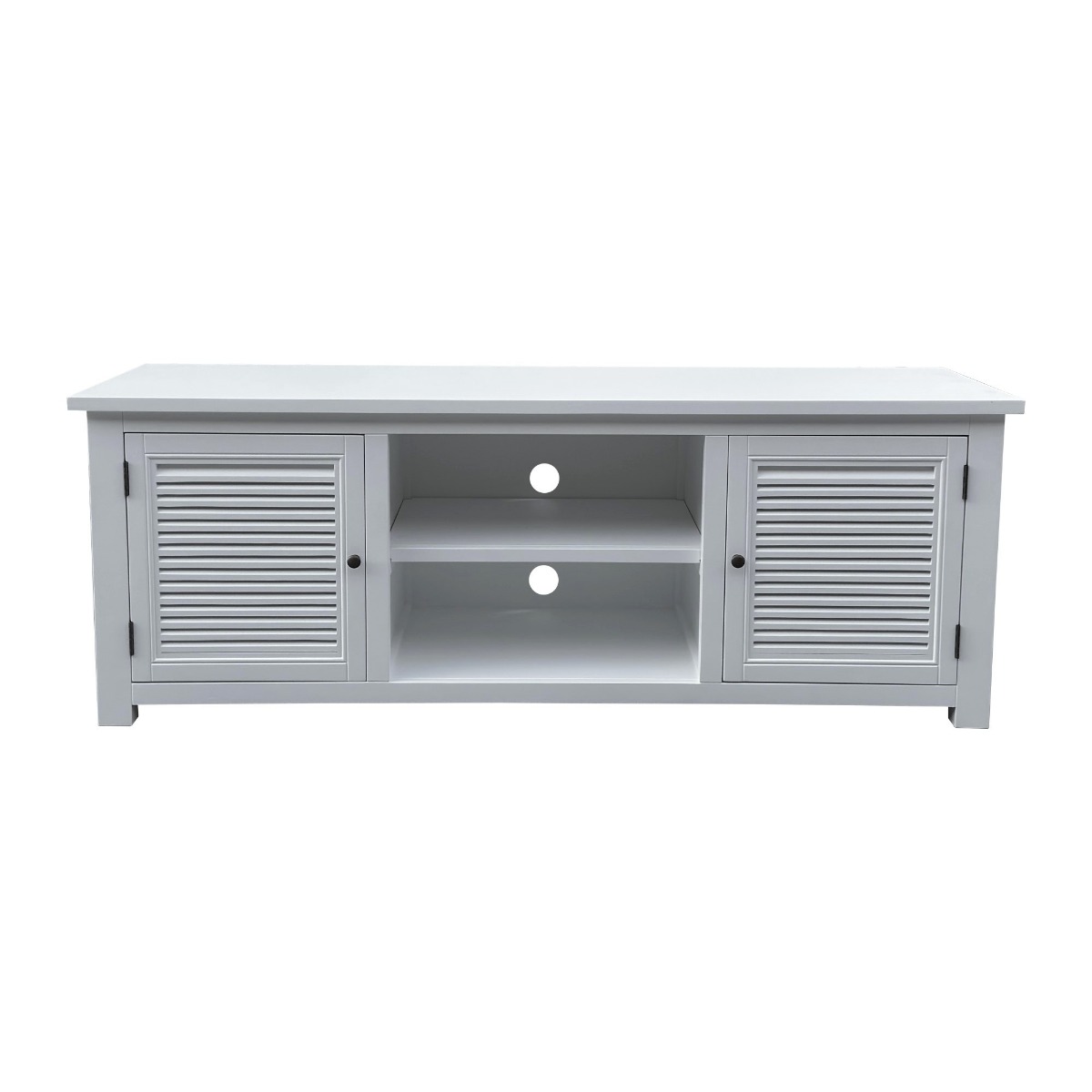 "Whitehaven" Hamptons Style 4 Door TV Unit Shutter Doors White, 165x53x60cmH (RRP $1799)