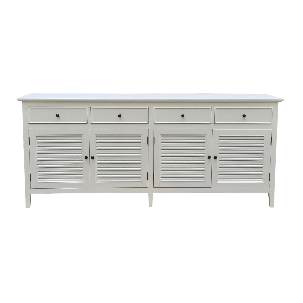 "Plantation" Hamptons Style 4 Door Buffet Sideboard White, 200cm x 48cm x 85cmH (RRP $3699)