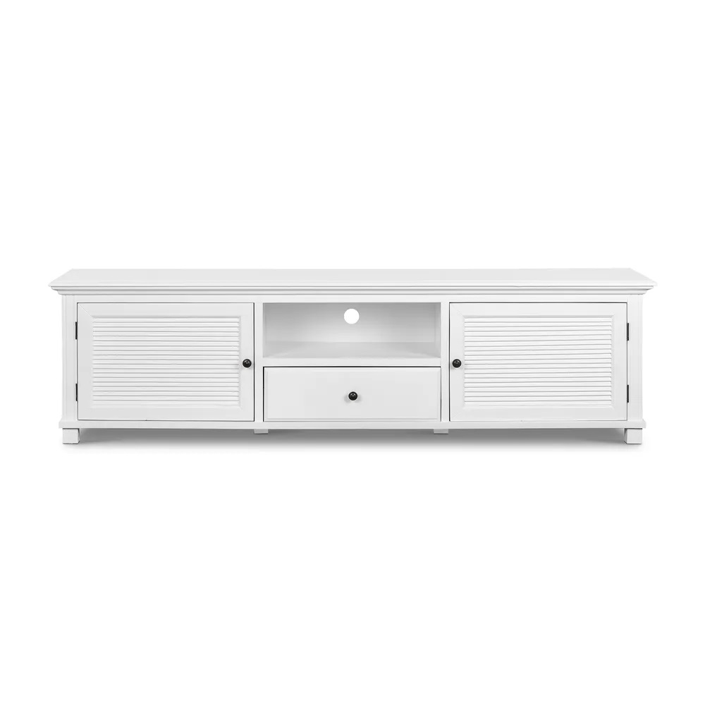West Beach Hamptons Media Unit White Large, L 220cm W 45cm H 61cm (RRP $1999)