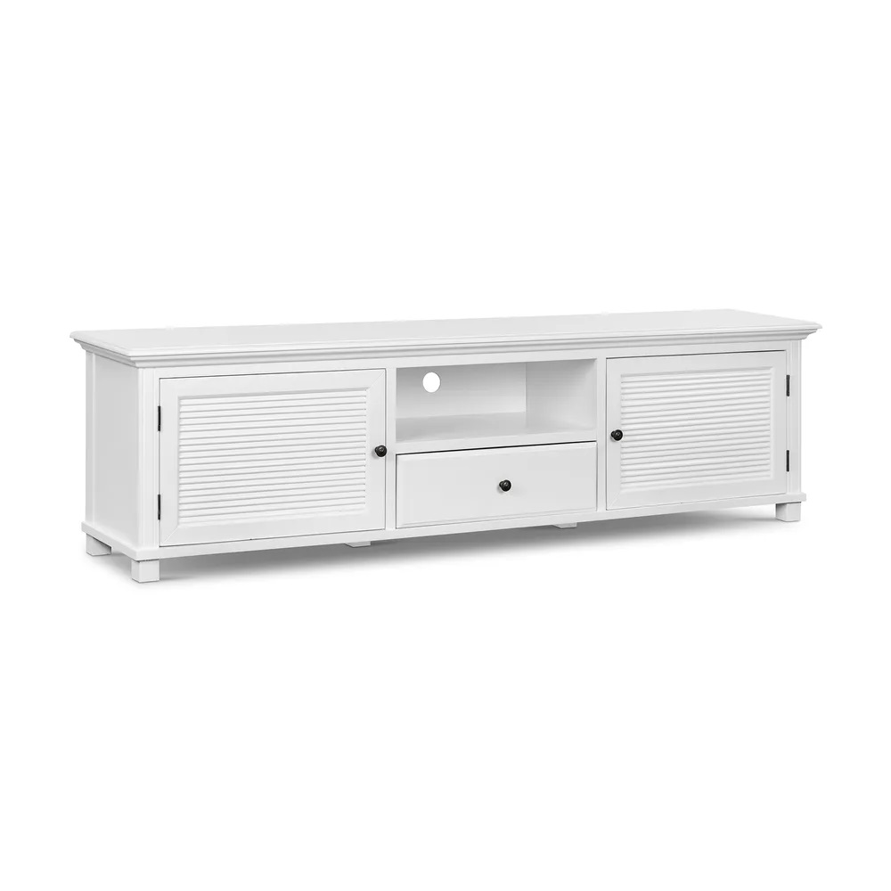 West Beach Hamptons Media Unit White Large, L 220cm W 45cm H 61cm (RRP $1999) - Image 3