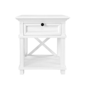 West Beach Hamptons Bedside Table W/Drawer White, W60 cm D40 cm H 65cm (RRP $499)