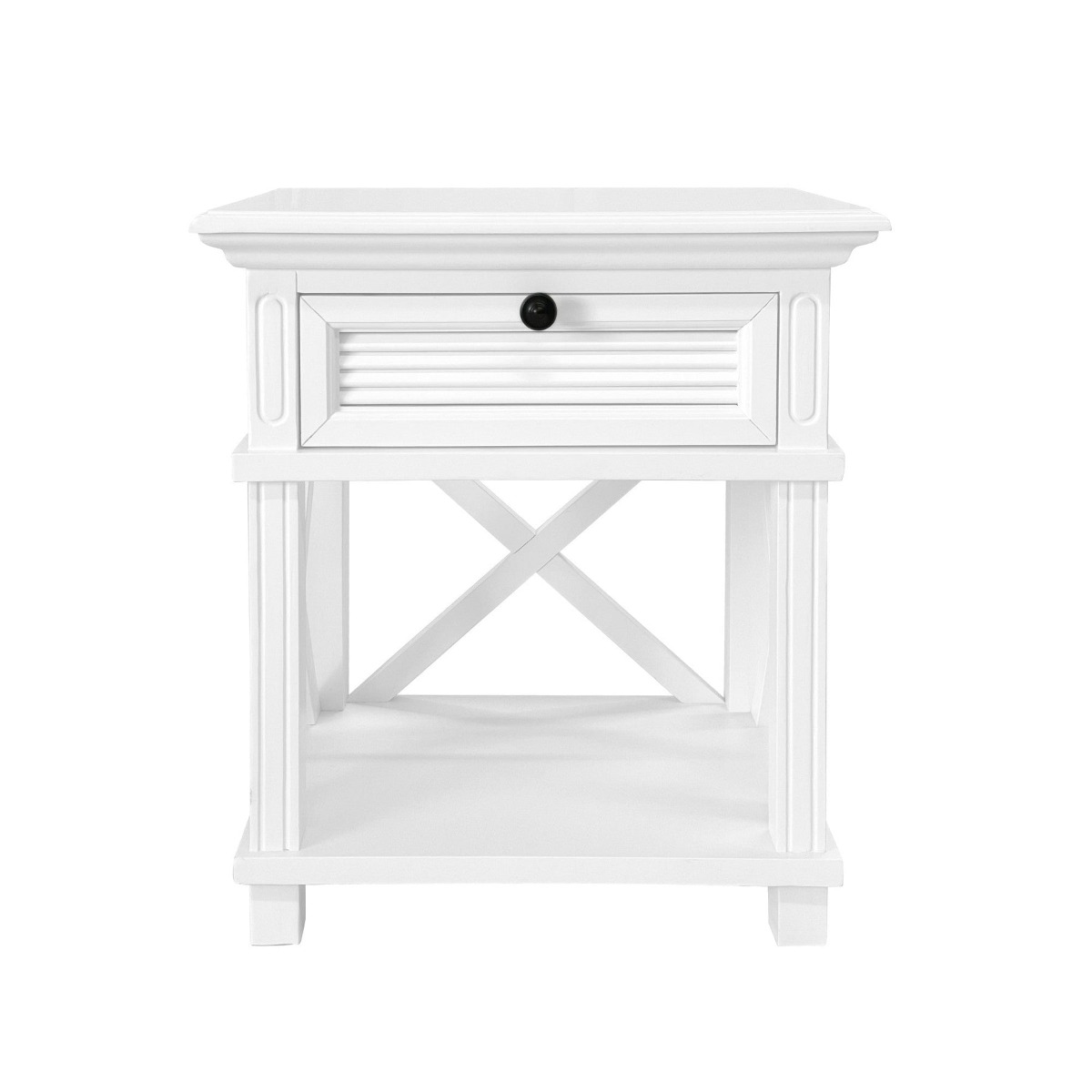 West Beach Hamptons Bedside Table W/Drawer White, W60 cm D40 cm H 65cm (RRP $499)