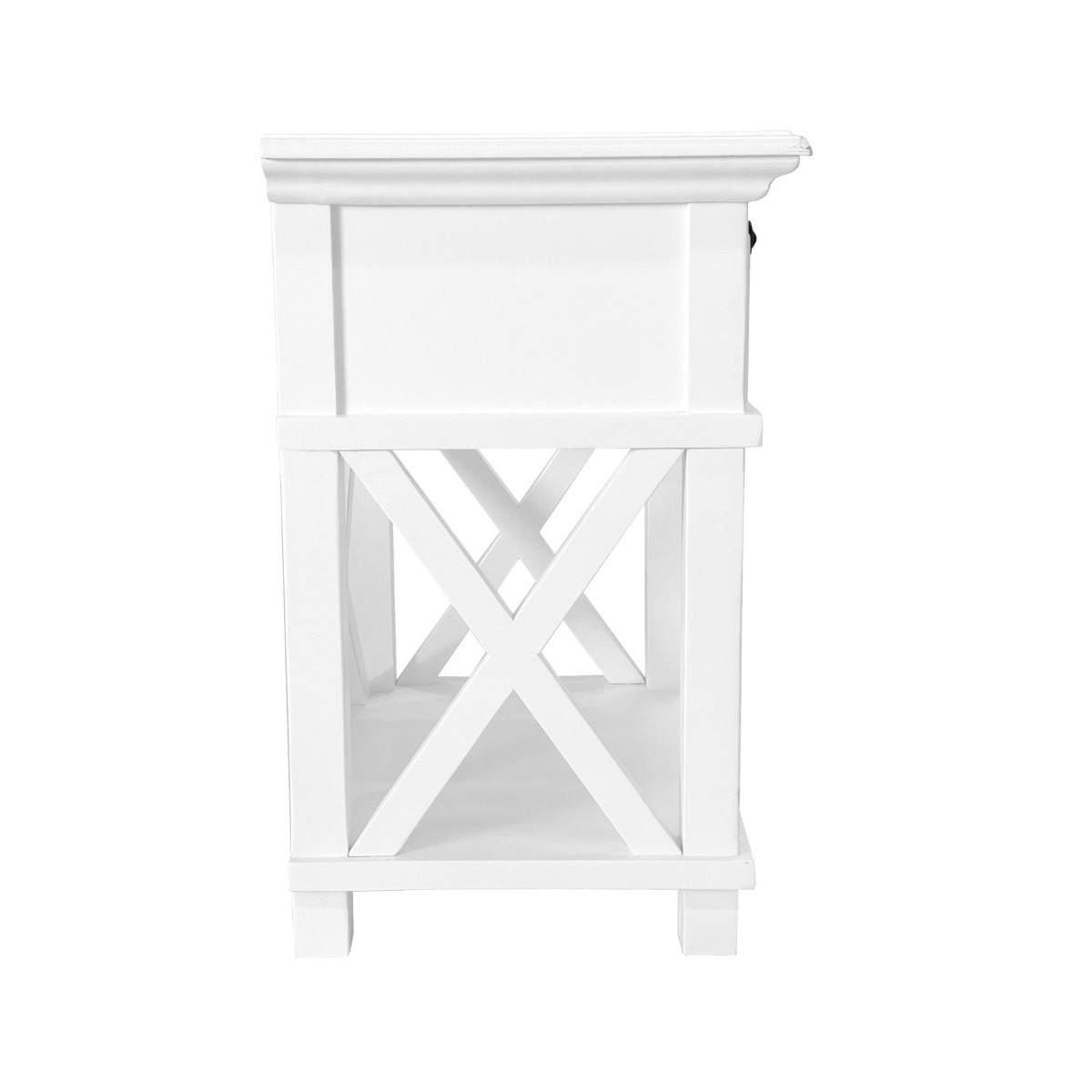 West Beach Hamptons Bedside Table W/Drawer White, W60 cm D40 cm H 65cm (RRP $499) - Image 5