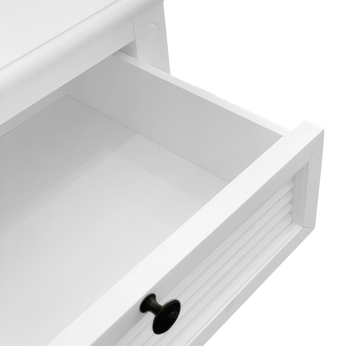 West Beach Hamptons Bedside Table W/Drawer White, W60 cm D40 cm H 65cm (RRP $499) - Image 7