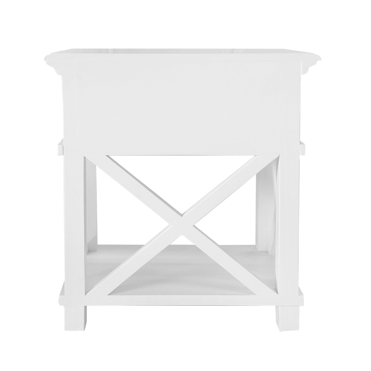 West Beach Hamptons Bedside Table W/Drawer White, W60 cm D40 cm H 65cm (RRP $499) - Image 8