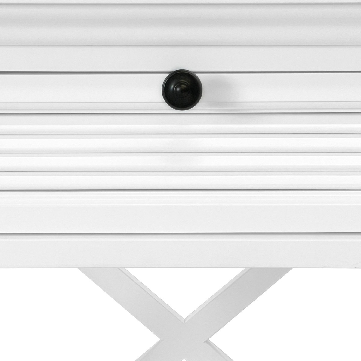 West Beach Hamptons Bedside Table W/Drawer White, W60 cm D40 cm H 65cm (RRP $499) - Image 11