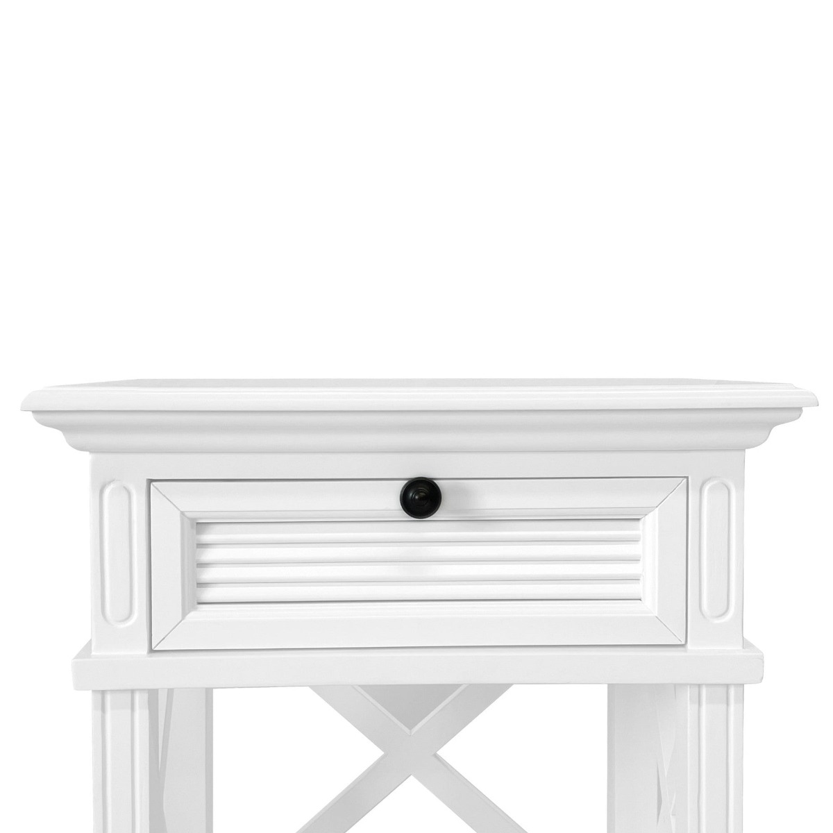West Beach Hamptons Bedside Table W/Drawer White, W60 cm D40 cm H 65cm (RRP $499) - Image 12