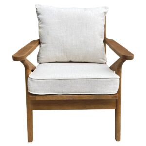 wp-image-tigress-46059.jpeg Ash Wood Timber Chair W/Natural Cushions Linen Blend Brown/White, W 69.5cm D 84.5cm H 80cm (RRP $739)