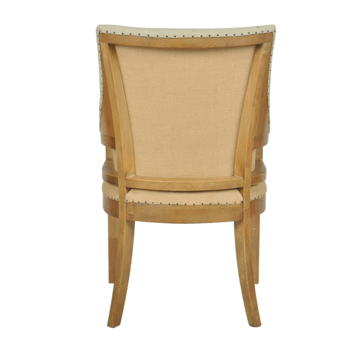 Oakwood Hamptons Linen Armchair Natural W/ Studs, W 64cm D 57cm H 93.5cm (RRP $799) - Image 4
