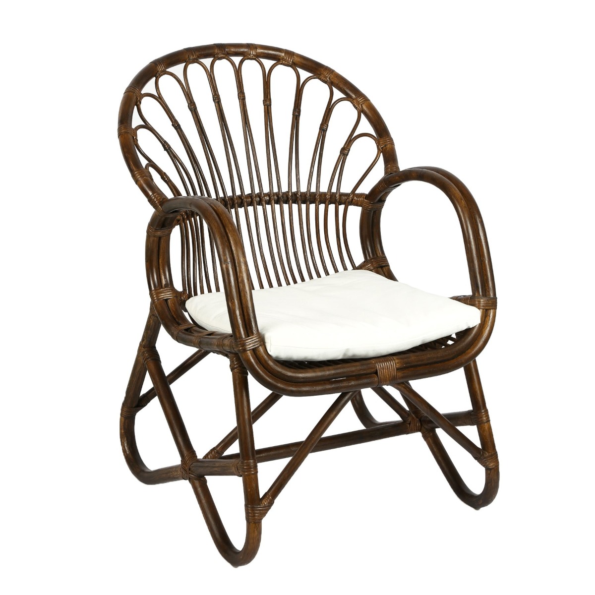 Alabama Chair Dark Antique -Outdoor Undercover Dark Brown, W 72cm D 62cm H 91cm (RRP $659)