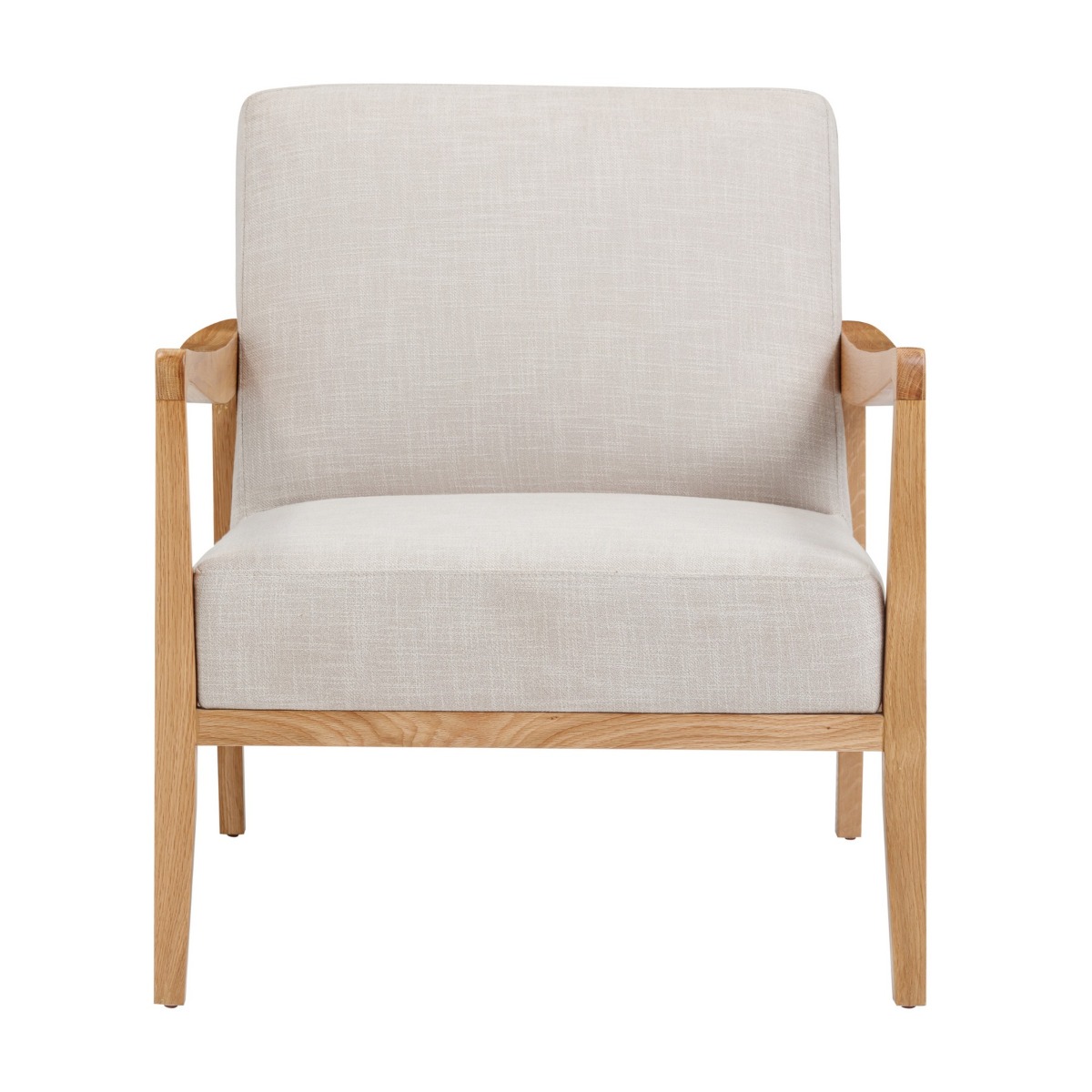 Preston Armchair Ash Natural Fabric, W 76cm x D 84cm x H 86cm (RRP $999)