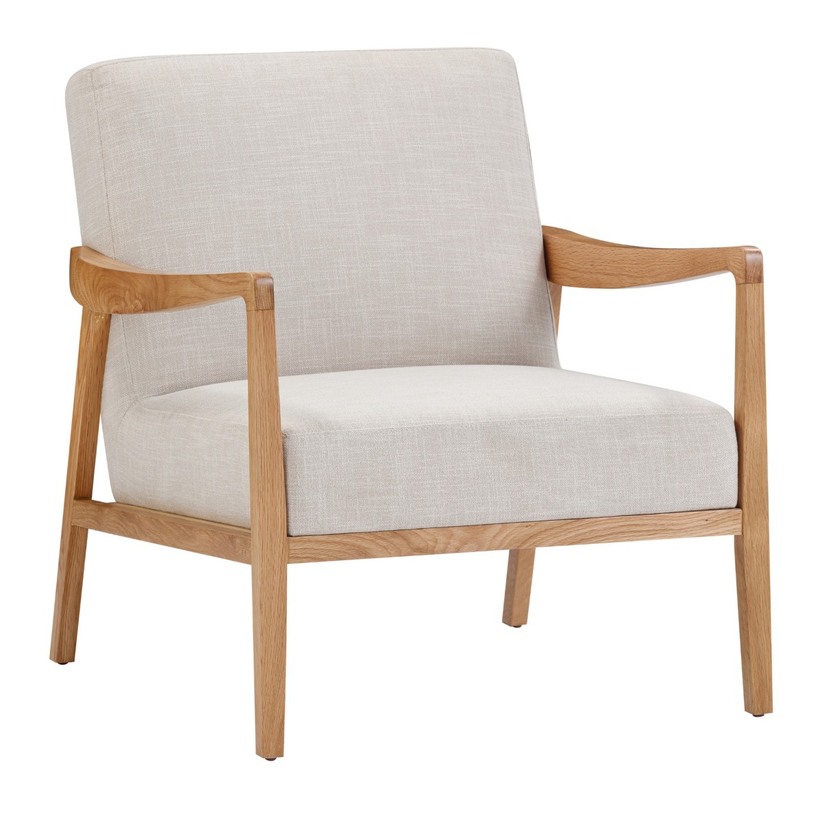 Preston Armchair Ash Natural Fabric, W 76cm x D 84cm x H 86cm (RRP $999) - Image 3