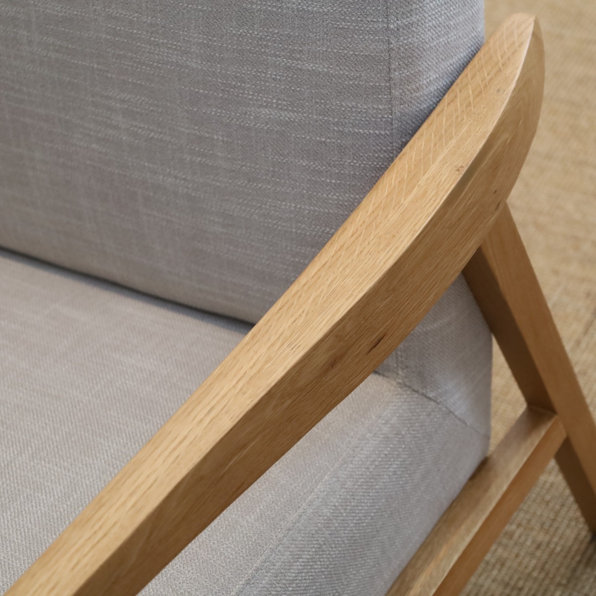 Preston Armchair Ash Natural Fabric, W 76cm x D 84cm x H 86cm (RRP $999) - Image 7
