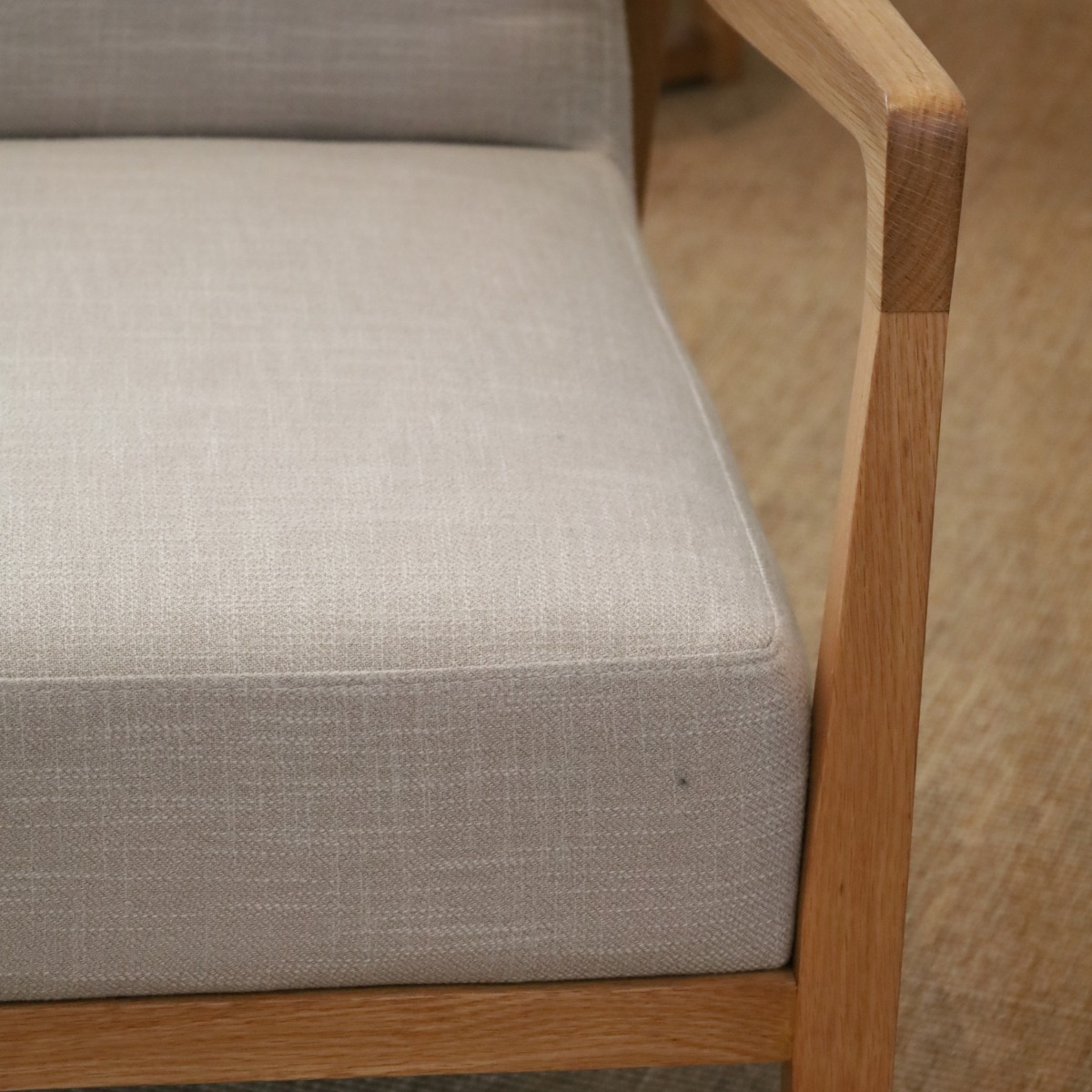 Preston Armchair Ash Natural Fabric, W 76cm x D 84cm x H 86cm (RRP $999) - Image 9
