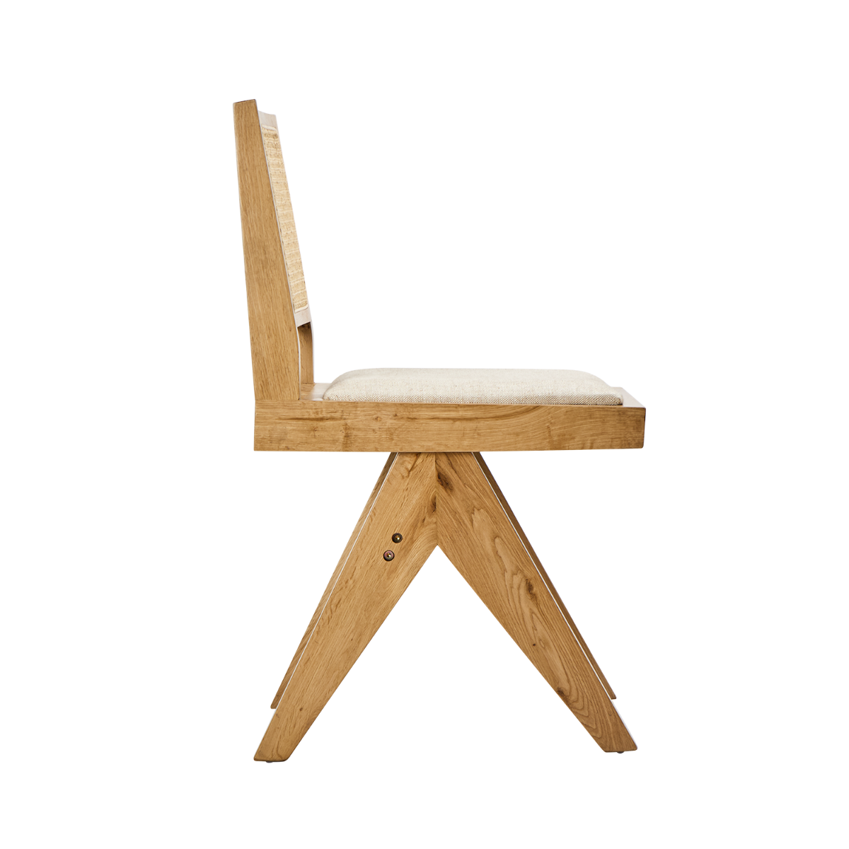 Lexi Scissor Leg Side Chair Oak Frame Natural Fabric, W 53cm x D 56cm x H 81cm (RRP $329) - Image 3
