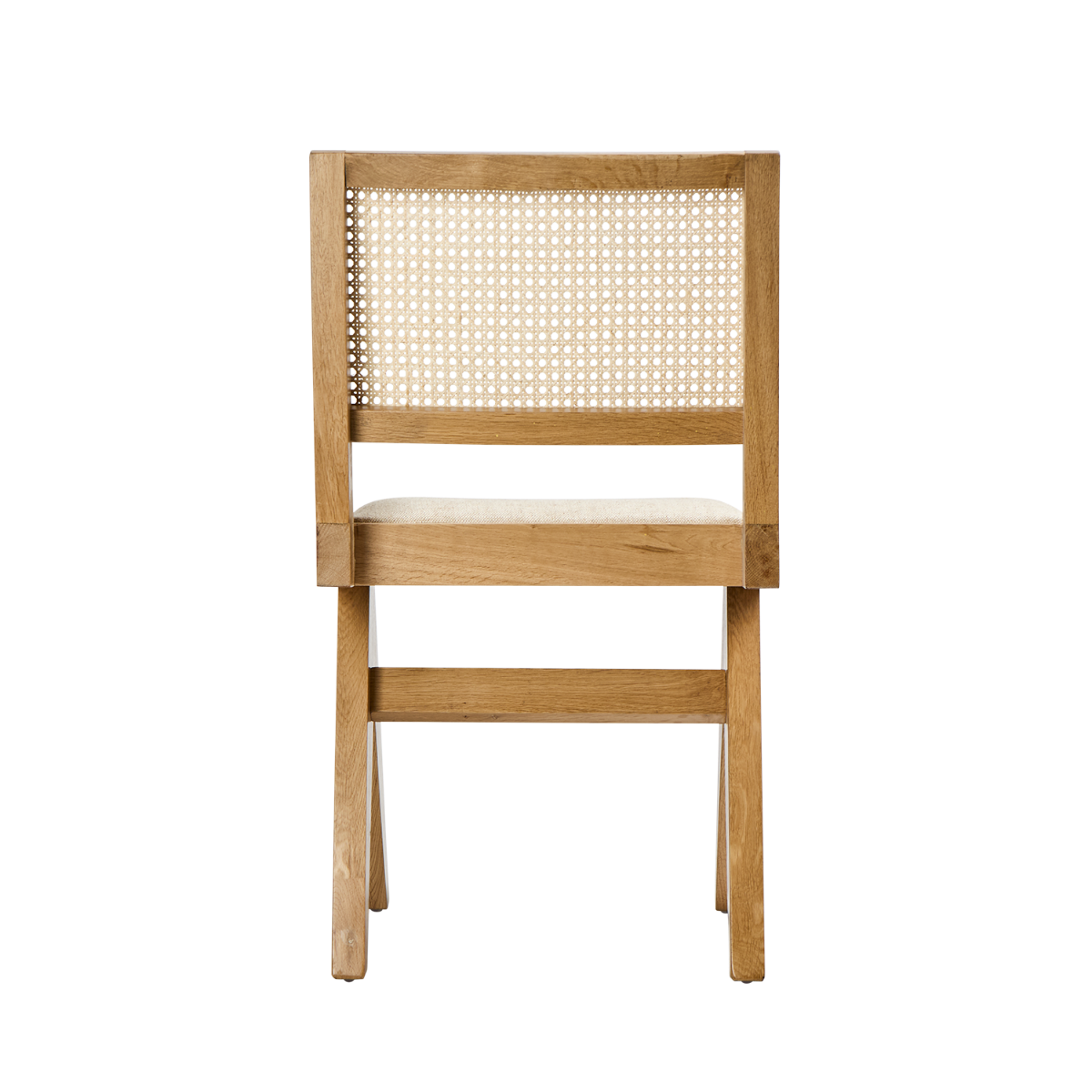 Lexi Scissor Leg Side Chair Oak Frame Natural Fabric, W 53cm x D 56cm x H 81cm (RRP $329) - Image 4