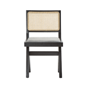 wp-image-tigress-46143.png Lexi Scissor Leg Side Chair Black Frame Grey Fabric, W 53cm x D 56cm x H 81cm (RRP $329)