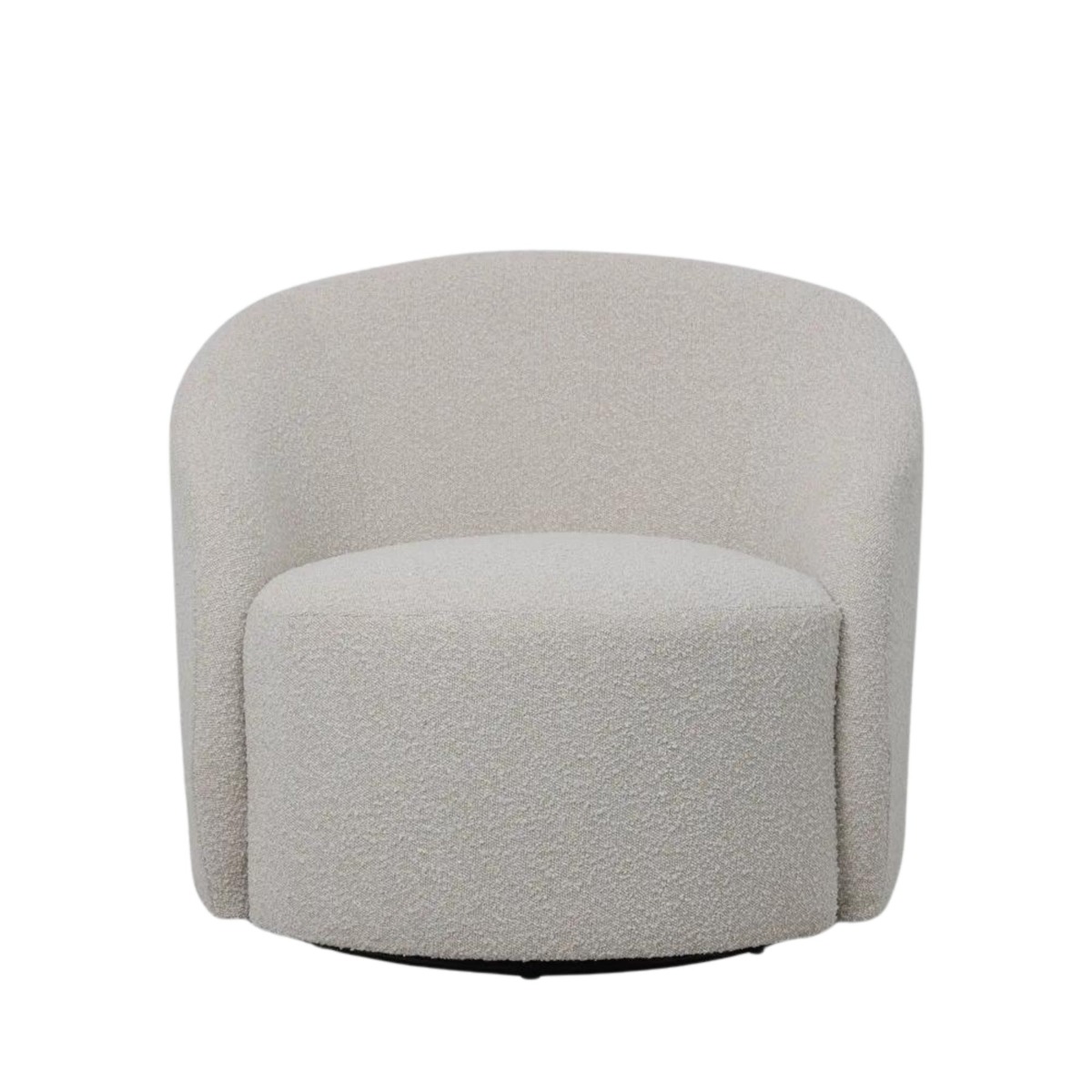 Sierra Swivel Chair Boucle White, W 87cm x D 86cm x H 78cm (RRP $1199)