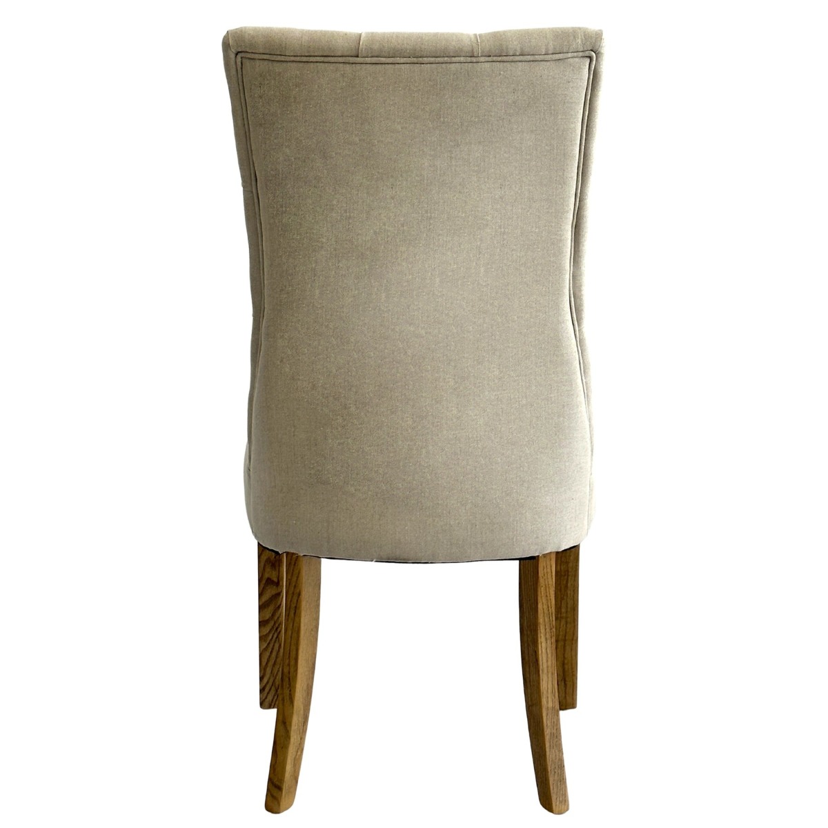 Diana Buttoned Hamptons Dining Chair Linen Blend Beige, W 52cm D 51cm H 110cm (RRP $499) - Image 6