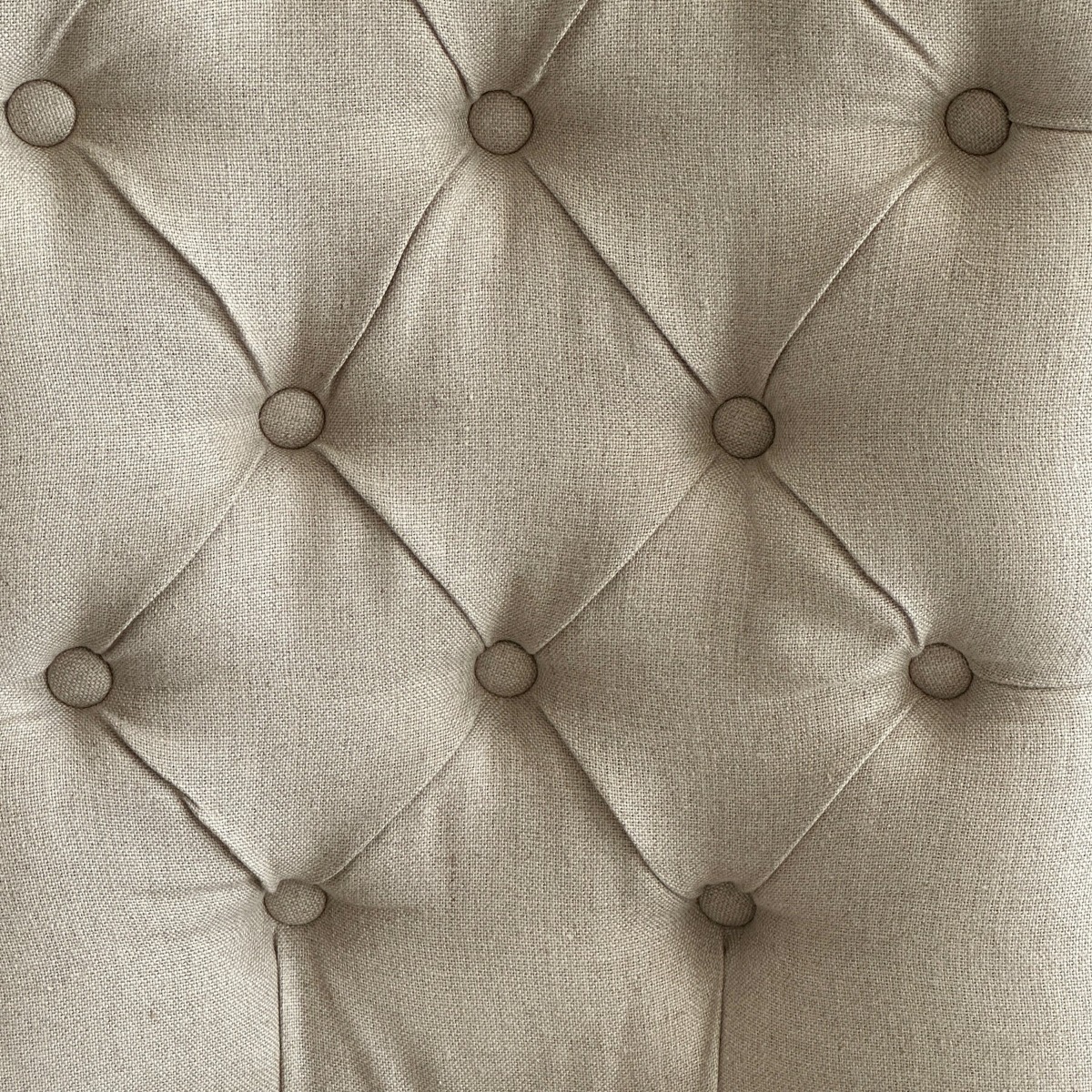 Diana Buttoned Hamptons Dining Chair Linen Blend Beige, W 52cm D 51cm H 110cm (RRP $499) - Image 10