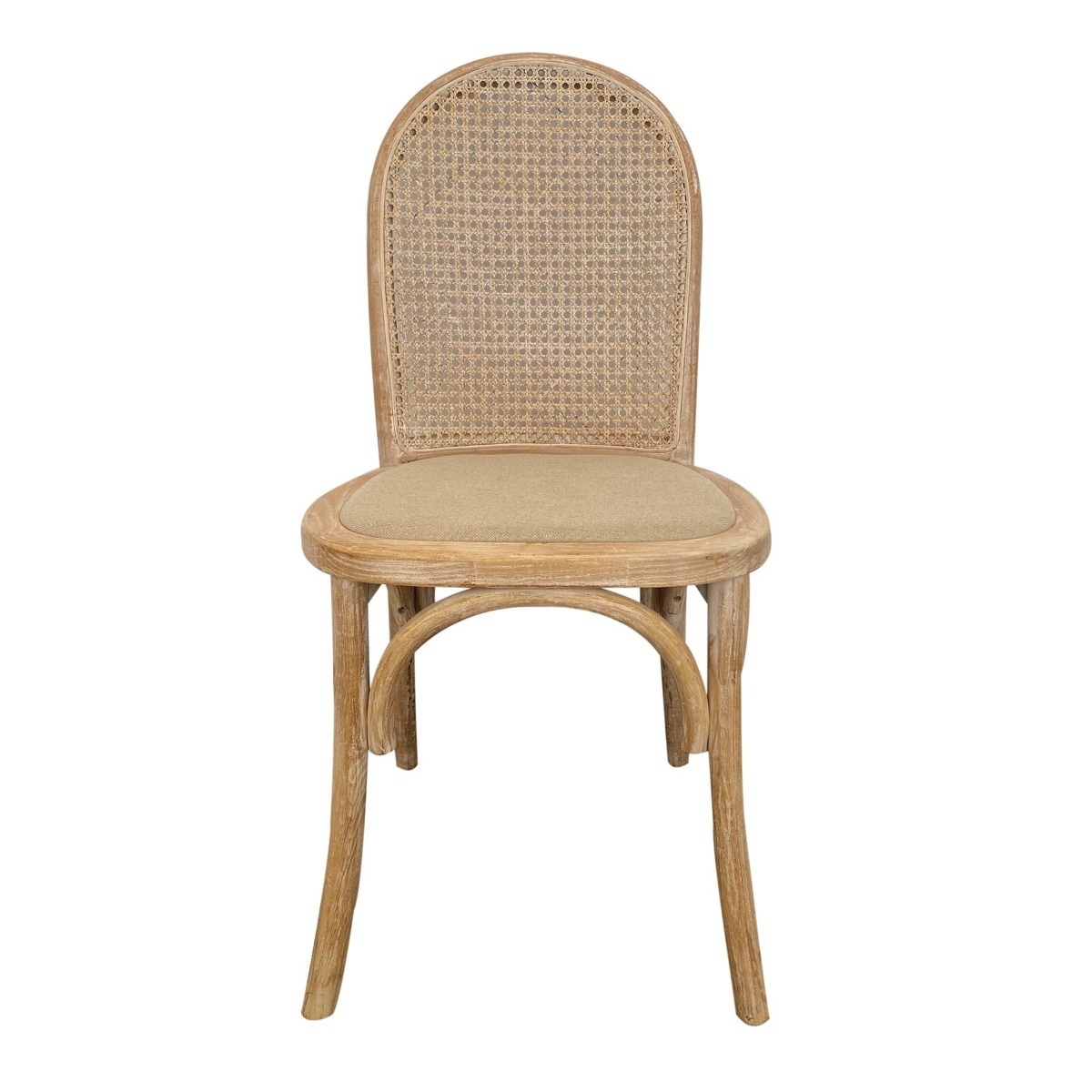Alwyn Rattan Elm Wood Dining Chair Grey Dust, W 45cm D 50cm H 87.5cm (RRP $425)