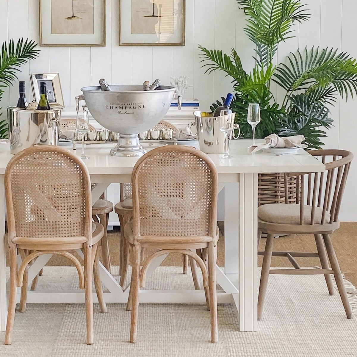 Alwyn Rattan Elm Wood Dining Chair Grey Dust, W 45cm D 50cm H 87.5cm (RRP $425) - Image 2