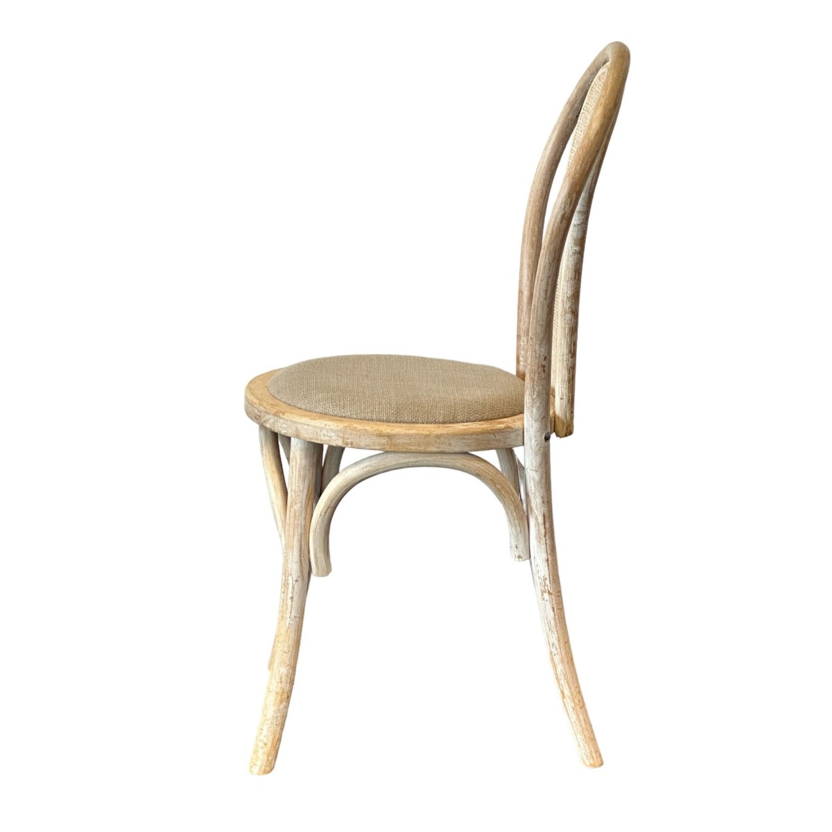 Round Rattan Back Elm Wood Dining Chair Natural, W 52cm D 45cm H 89cm (RRP $349) - Image 3