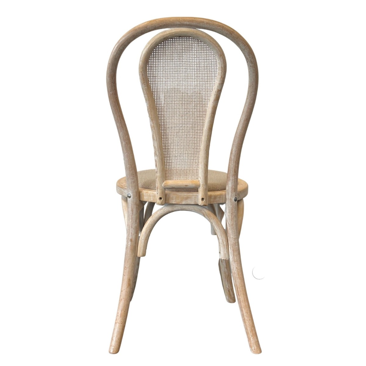 Round Rattan Back Elm Wood Dining Chair Natural, W 52cm D 45cm H 89cm (RRP $349) - Image 4