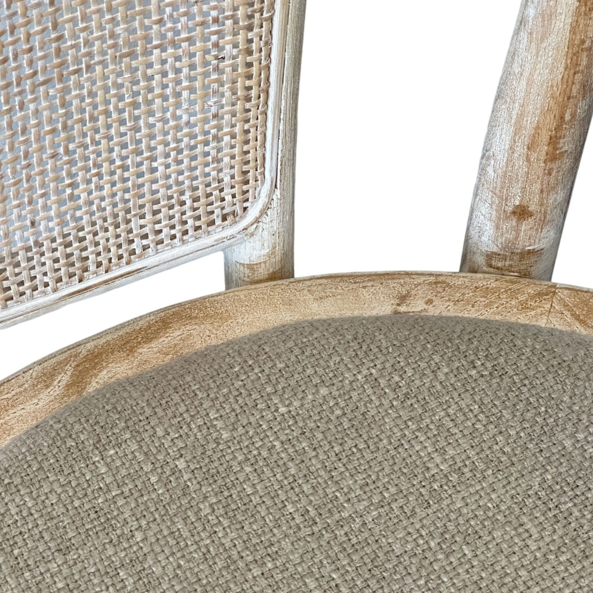 Round Rattan Back Elm Wood Dining Chair Natural, W 52cm D 45cm H 89cm (RRP $349) - Image 6